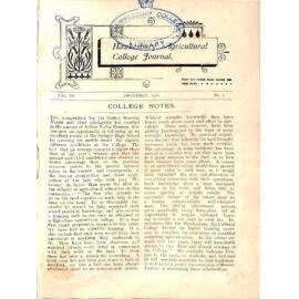 Hawkesbury Agricultural College Journal (Vol.VI, No.1) December 1908