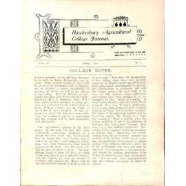 Hawkesbury Agricultural College Journal (Vol.VI, No.5) April 1909