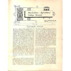 Hawkesbury Agricultural College Journal (Vol.VI, No.6) May 1909