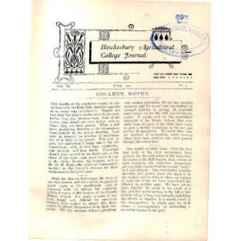 Hawkesbury Agricultural College Journal (Vol.VI, No.7) June 1909
