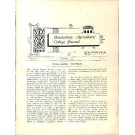 Hawkesbury Agricultural College Journal (Vol.VI, No.9) August 1909