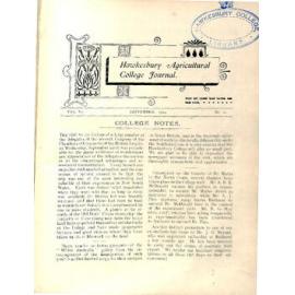 Hawkesbury Agricultural College Journal (Vol.VI, No.10) September 1909