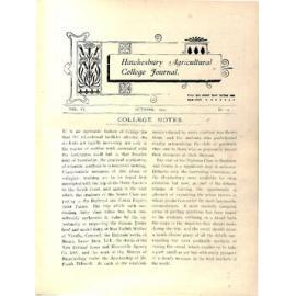 Hawkesbury Agricultural College Journal (Vol.VI, No.11) October 1909
