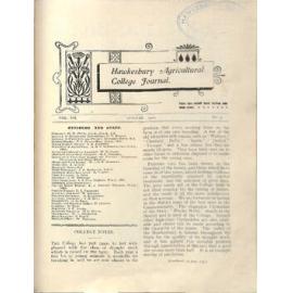 Hawkesbury Agricultural College Journal (Vol.VII, No.9) August 1910