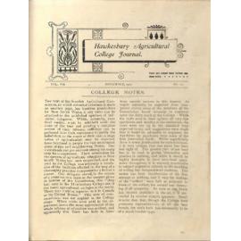 Hawkesbury Agricultural College Journal (Vol.VII, No.12) November 1910