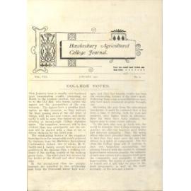 Hawkesbury Agricultural College Journal (Vol.VIII, No.2) January 1911