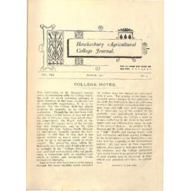 Hawkesbury Agricultural College Journal (Vol.VIII, No.4) March 1911