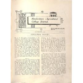 Hawkesbury Agricultural College Journal (Vol.VIII, No.10) September 1911