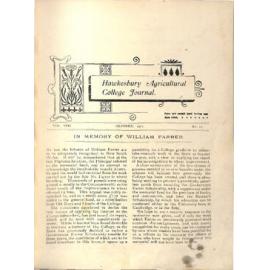 Hawkesbury Agricultural College Journal (Vol.VIII, No.11) October 1911