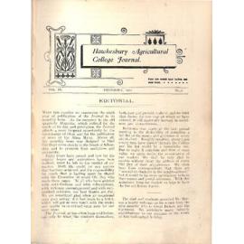 Hawkesbury Agricultural College Journal (Vol.IX, No.1) December 1911