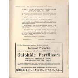 Hawkesbury Agricultural College Journal (Vol.21, No.1) February 1924