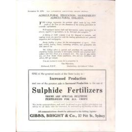 Hawkesbury Agricultural College Journal (Vol.21, No.8) November 1924