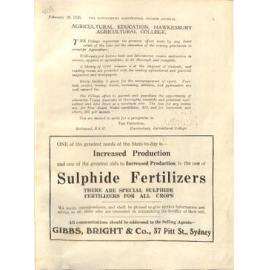 Hawkesbury Agricultural College Journal (Vol.22, No.1) February 1925