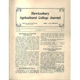 Hawkesbury Agricultural College Journal (Vol.22, No.7) October 1925