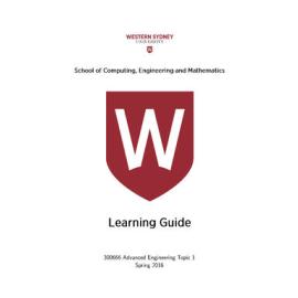 Learning Guide - Advanced Engineering Topic 1 (300666) - Spring 2016