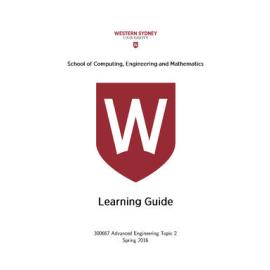Learning Guide - Advanced Engineering Topic 2 (300667) - Spring 2016