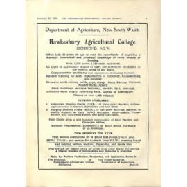 Hawkesbury Agricultural College Journal (Vol.31, No.1) January 1934
