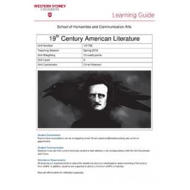 Learning Guide - 19th Century American Literature (101976) - Spring 2016