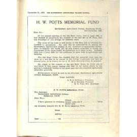 Hawkesbury Agricultural College Journal (Vol.29, No.12) December 1932