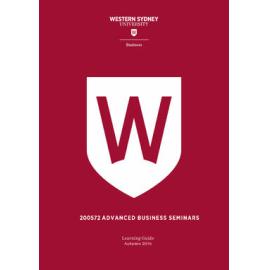 Learning Guide - Advanced Business Seminars (200572) - Autumn 2016