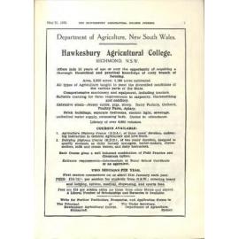 Hawkesbury Agricultural College Journal (Vol.30, No.5) May 1933