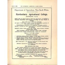 Hawkesbury Agricultural College Journal (Vol.30, No.7) July 1933