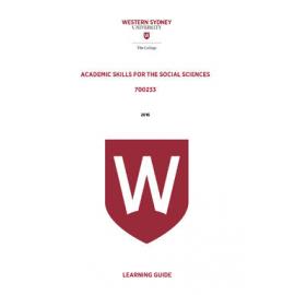 Learning Guide - Academic Skills for the Social Sciences (700233) - The College 2016