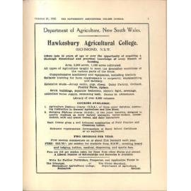 Hawkesbury Agricultural College Journal (Vol.30, No.10) October 1933