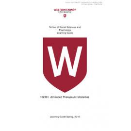 Learning Guide - Advanced Therapeutic Modalities (102361) - Spring 2016