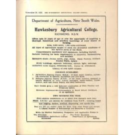 Hawkesbury Agricultural College Journal (Vol.30, No.11) November 1933