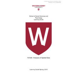 Learning Guide - Analysis of Spatial Data (101646) - Spring 2016