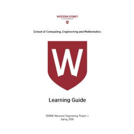 Learning Guide - Advanced Engineering Project 1 (301006) - Spring 2016
