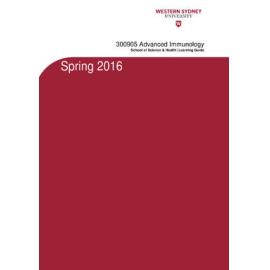 Learning Guide - Advanced Immunology (300905) - Spring 2016