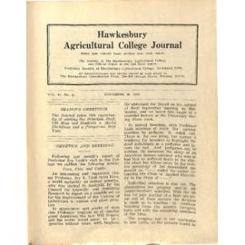 Hawkesbury Agricultural College Journal (Vol.45, No.11) November 1948