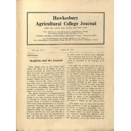 Hawkesbury Agricultural College Journal (Vol.45, No.4) April 1948