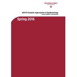 Learning Guide - Analytic Approaches in Epidemiology (401175) - Spring 2016