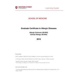Learning Guide - Allergic Sciences (401063) Clinical Allergy (401064) - 2016