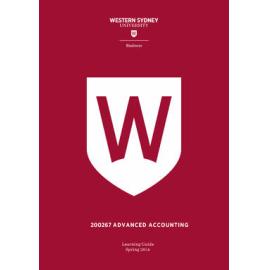 Learning Guide - Advanced Accounting (200267) - Spring 2016
