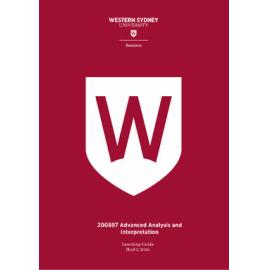 Learning Guide - Advanced Analysis & Interpretation (200897) - 2H 2016