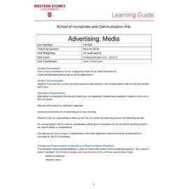 Learning Guide - Advertising: Media (101034) - Autumn 2016