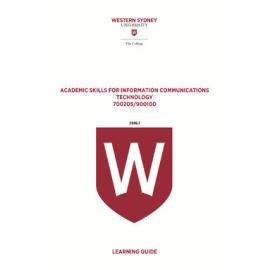 Learning Guide - Academic Skills for Information Communications Technology (700205 / 900100) - The College Term 1 2016